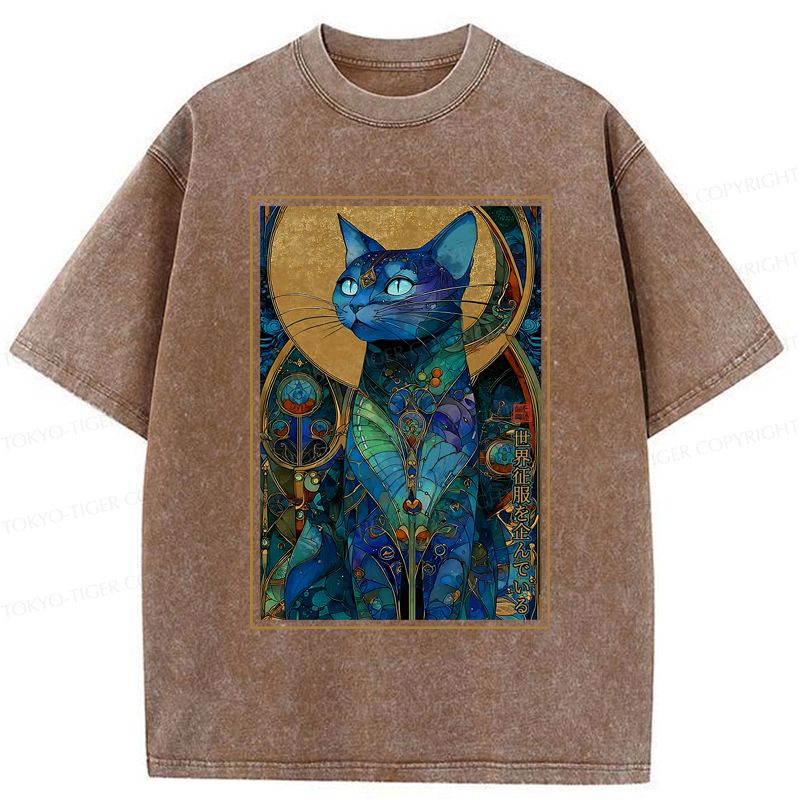 Funny Cat Ruler Cotton T-Shirt