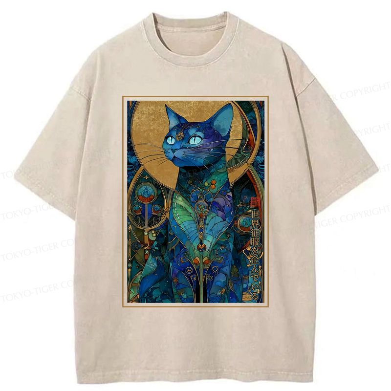 Funny Cat Ruler Cotton T-Shirt