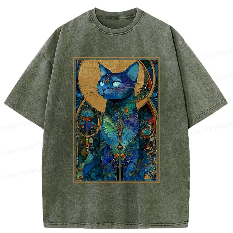 Funny Cat Ruler Cotton T-Shirt