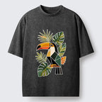 Japanese art washed t-shirt for daily wear