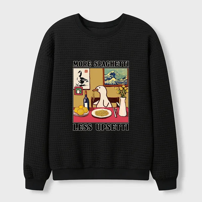 funny goose waffle sweatshirt for men
