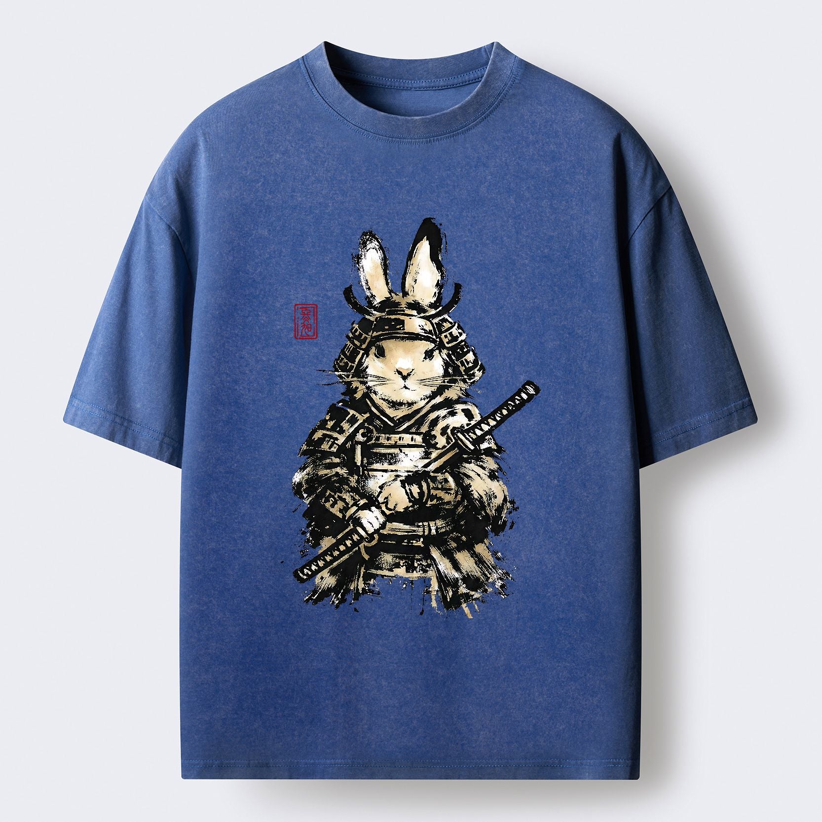 Kyoto-Lion Samurai Rabbit Washed T-Shirt