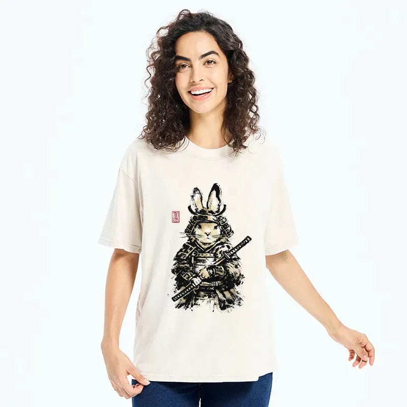 Samurai Rabbit Ukiyo-e Vintage T-Shirt