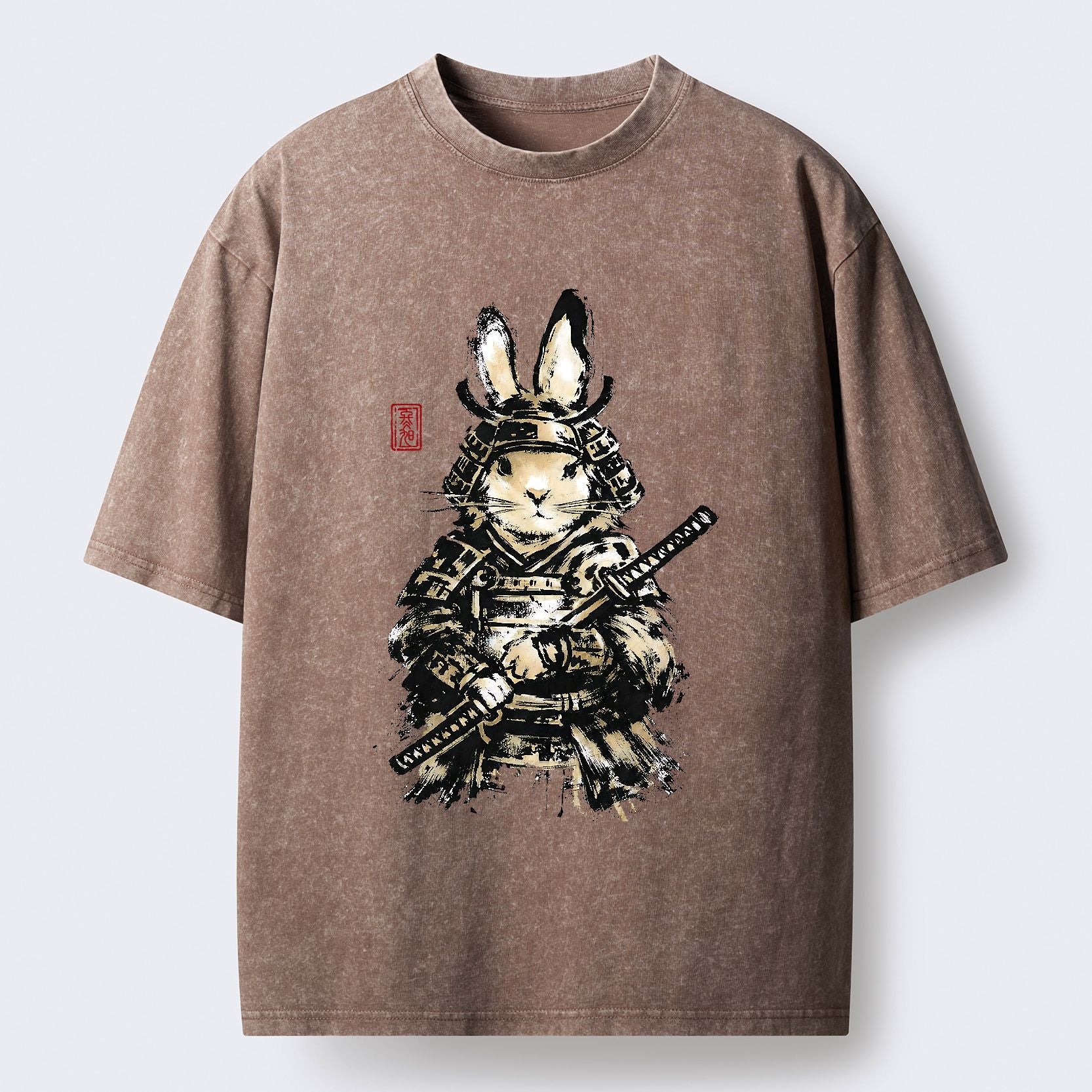 Kyoto-Lion Samurai Rabbit Washed T-Shirt