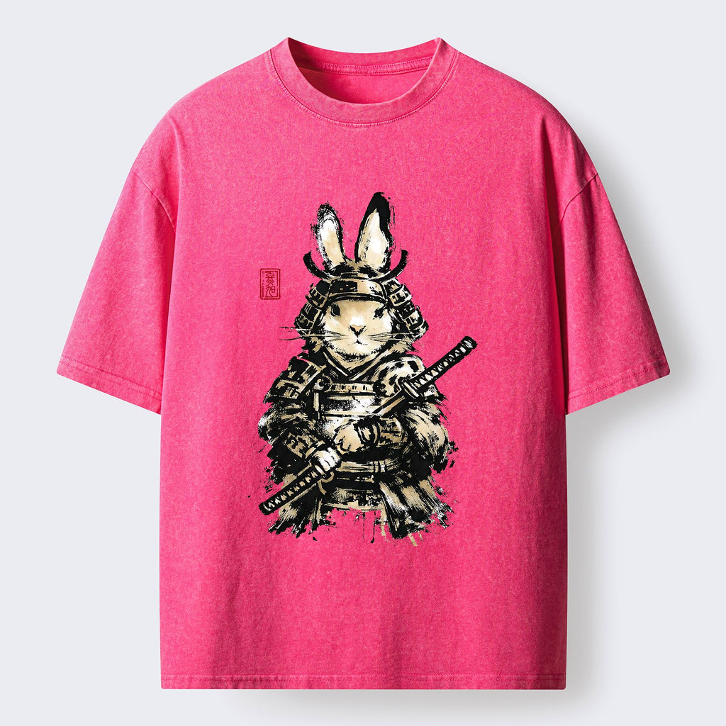 Kyoto-Lion Samurai Rabbit Washed T-Shirt