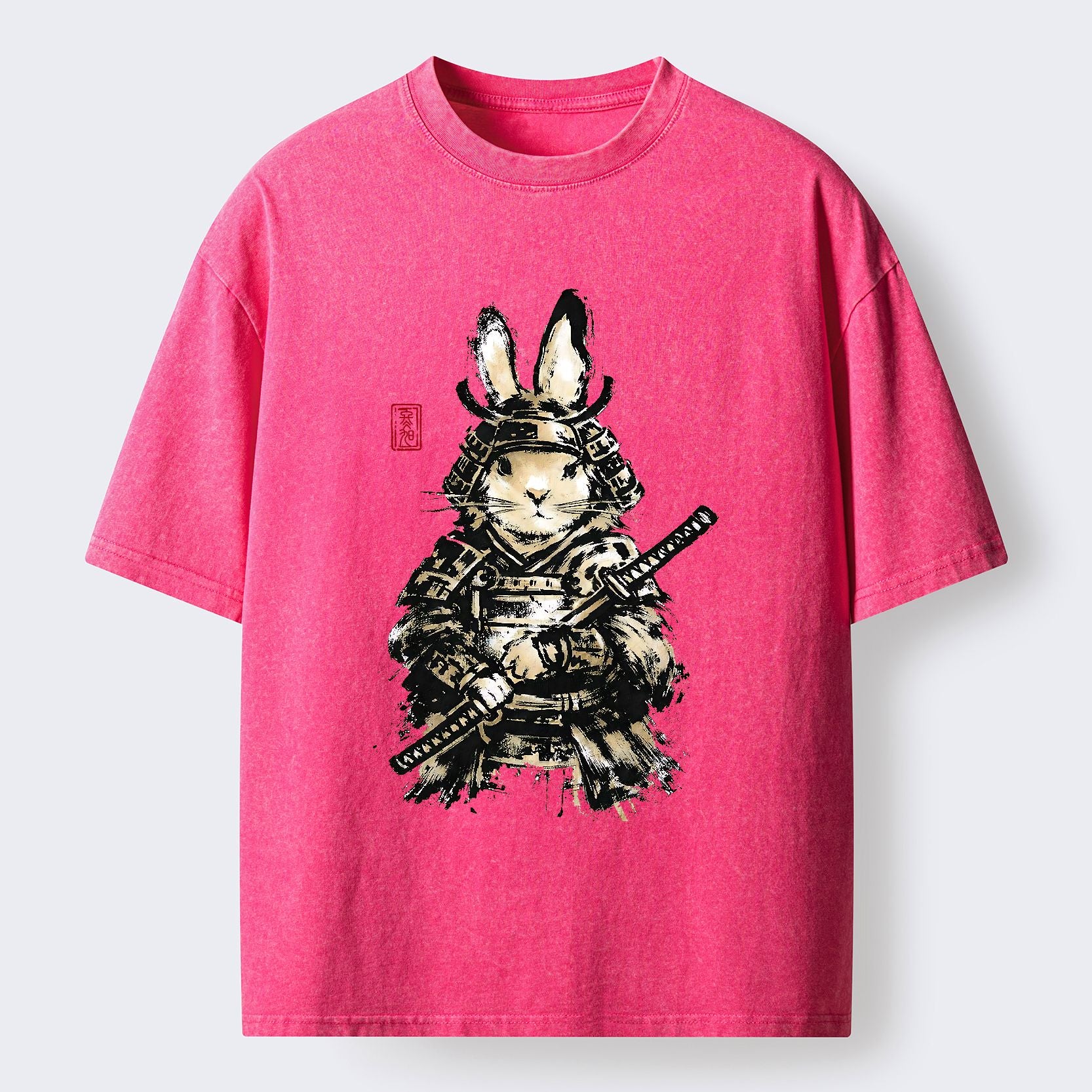 Kyoto-Lion Samurai Rabbit Washed T-Shirt