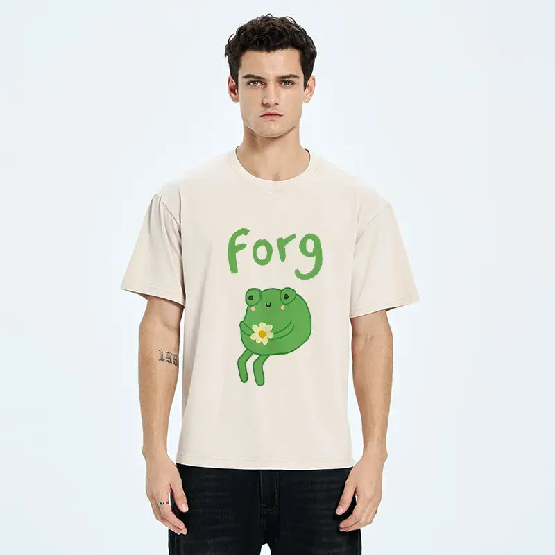 Kyoto-Lion Cute Forg Funny Washed T-Shirt