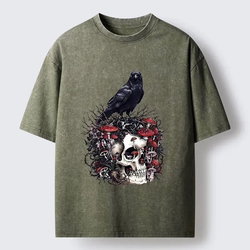 Japanese Art Washed T-Shirt for Daily Wear
