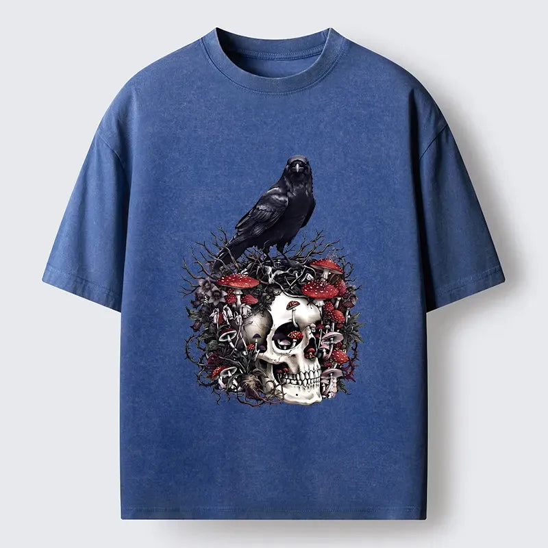 Japanese Art Washed T-Shirt for Daily Wear