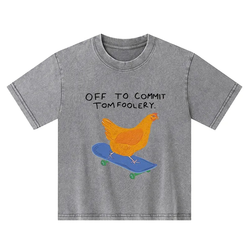 Kyoto-Lion Chicken Was About To Do Something Bad Kids Washed T-Shirt