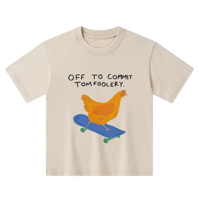 Kyoto-Lion Chicken Was About To Do Something Bad Kids Washed T-Shirt