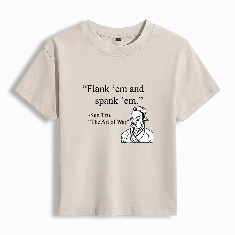 Kyoto-Lion The Art Of War Funny Women's Washed T-shirt