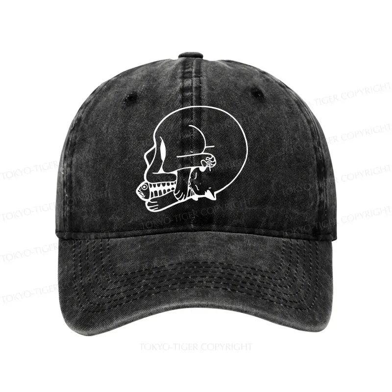 Funny Cat Eating Fish Cap Gift Idea