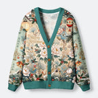Kyoto-Lion Lucky Koi Cat Ugly Cardigan Sweater