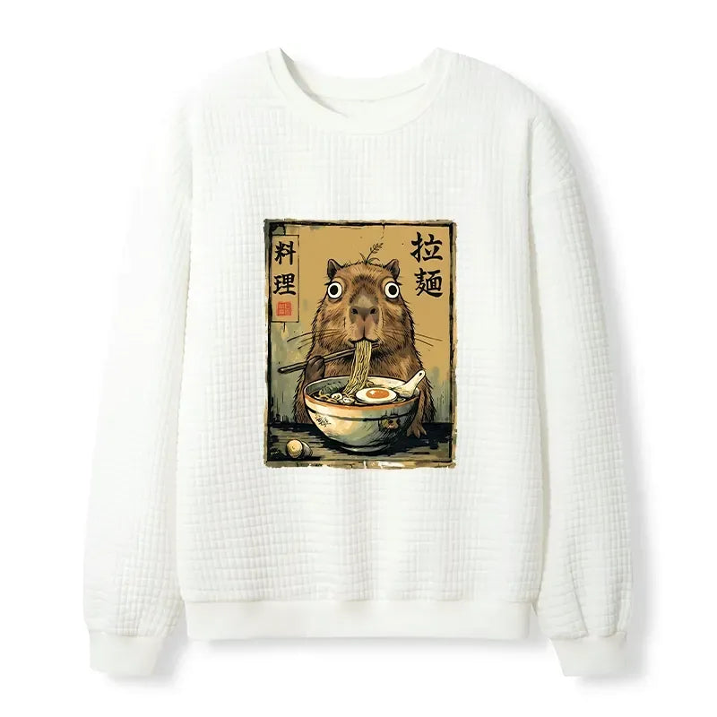 Kyoto Lion Capybara Waffle Sweatshirt