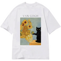 vintage kyoto cat shirt with sunflowers