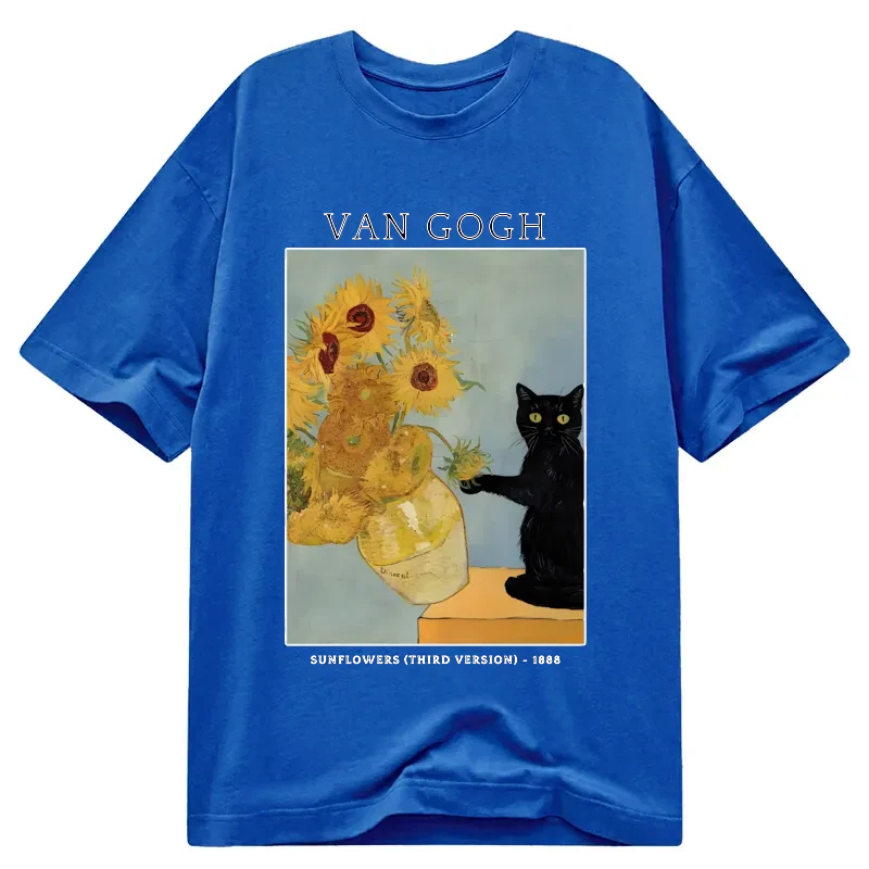 unisex black cat t-shirt for daily wear