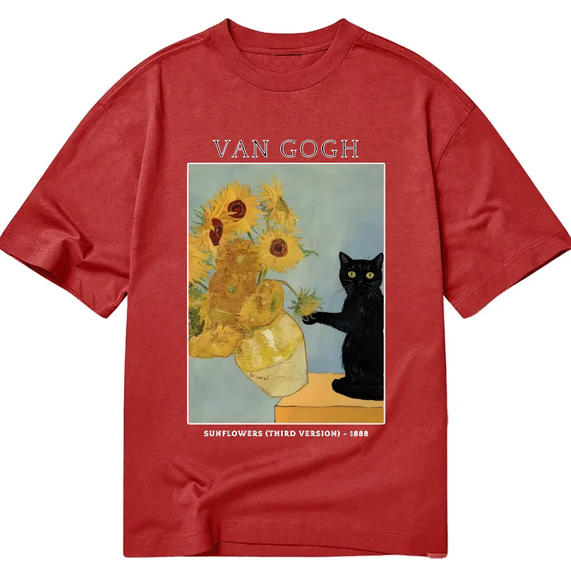 unisex black cat t-shirt for daily wear
