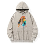 Kyoto-Lion Sparkly Wild Bird Washed Hoodie