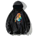 Kyoto-Lion Sparkly Wild Bird Washed Hoodie