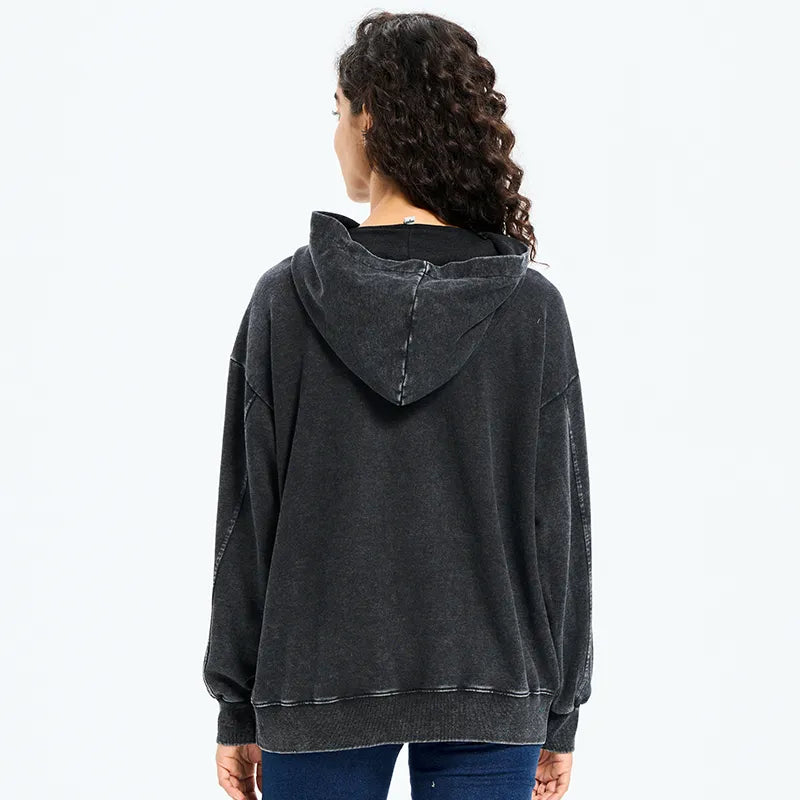 Kyoto-Lion Sparkly Wild Bird Washed Hoodie