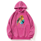 Kyoto-Lion Sparkly Wild Bird Washed Hoodie