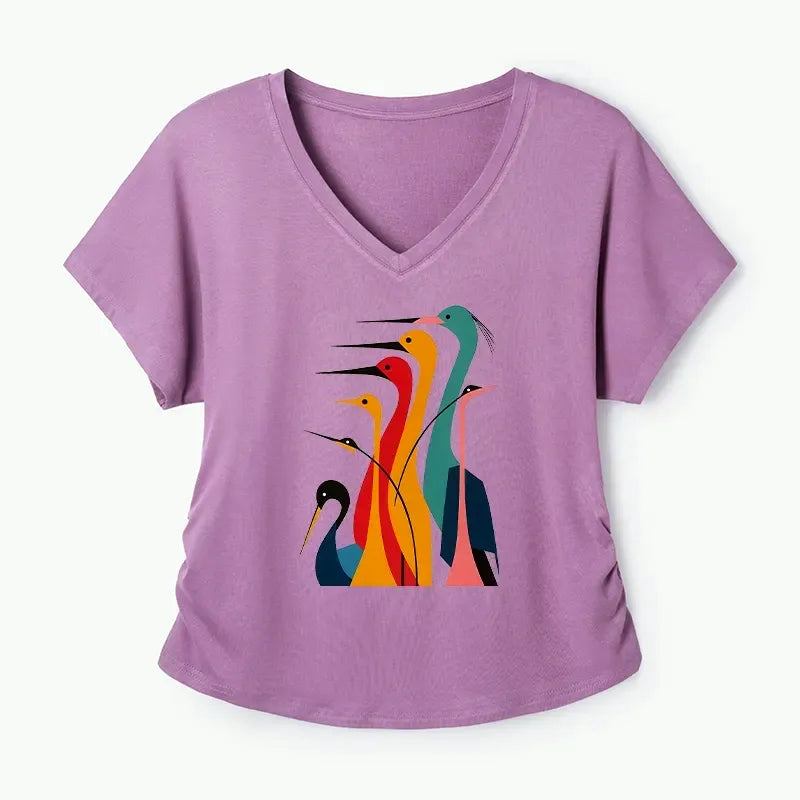 Free Shipping Japanese Crane Dolman Sleeve Tee