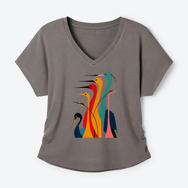 Japanese Cranes Modal T-Shirt for Women
