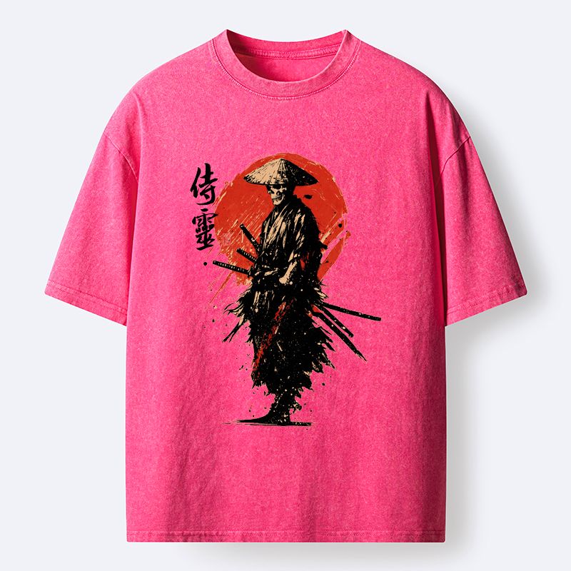 Kyoto-Lion Ghost Samurai Washed T-Shirt