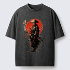 washed samurai t-shirt for daily wear