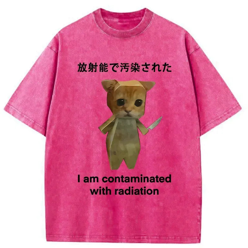 japanese vintage cat t-shirt for streetwear