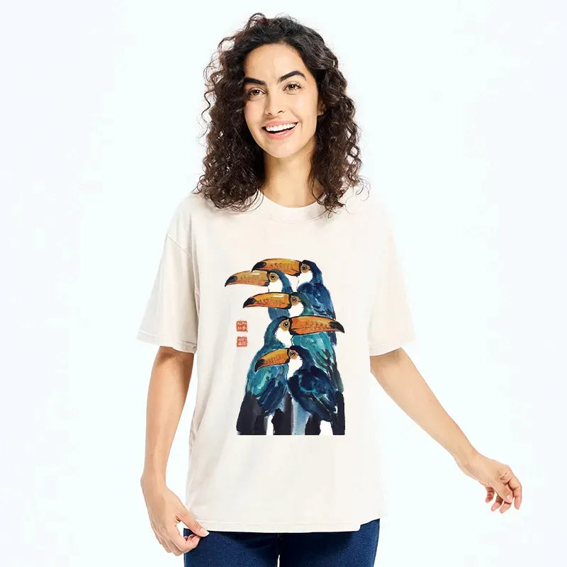 Watercolor Washed T-Shirt for Summer