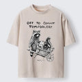 Japanese Raccoon Washed T-Shirt for Daily Wear