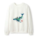 Japanese ink painting sweatshirt for daily wear