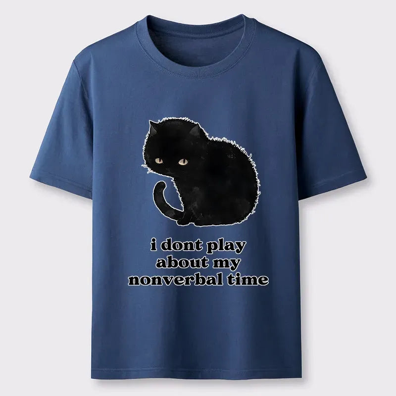 Introvert Cat Classic Tee for Daily Wear