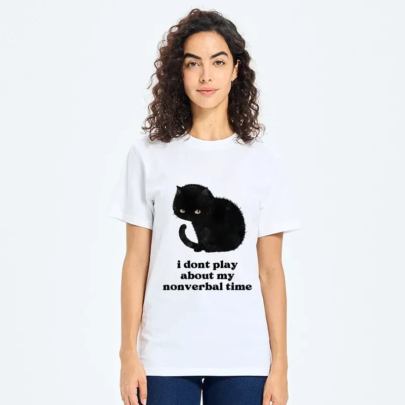 Japanese Vintage Black Cat T-Shirt