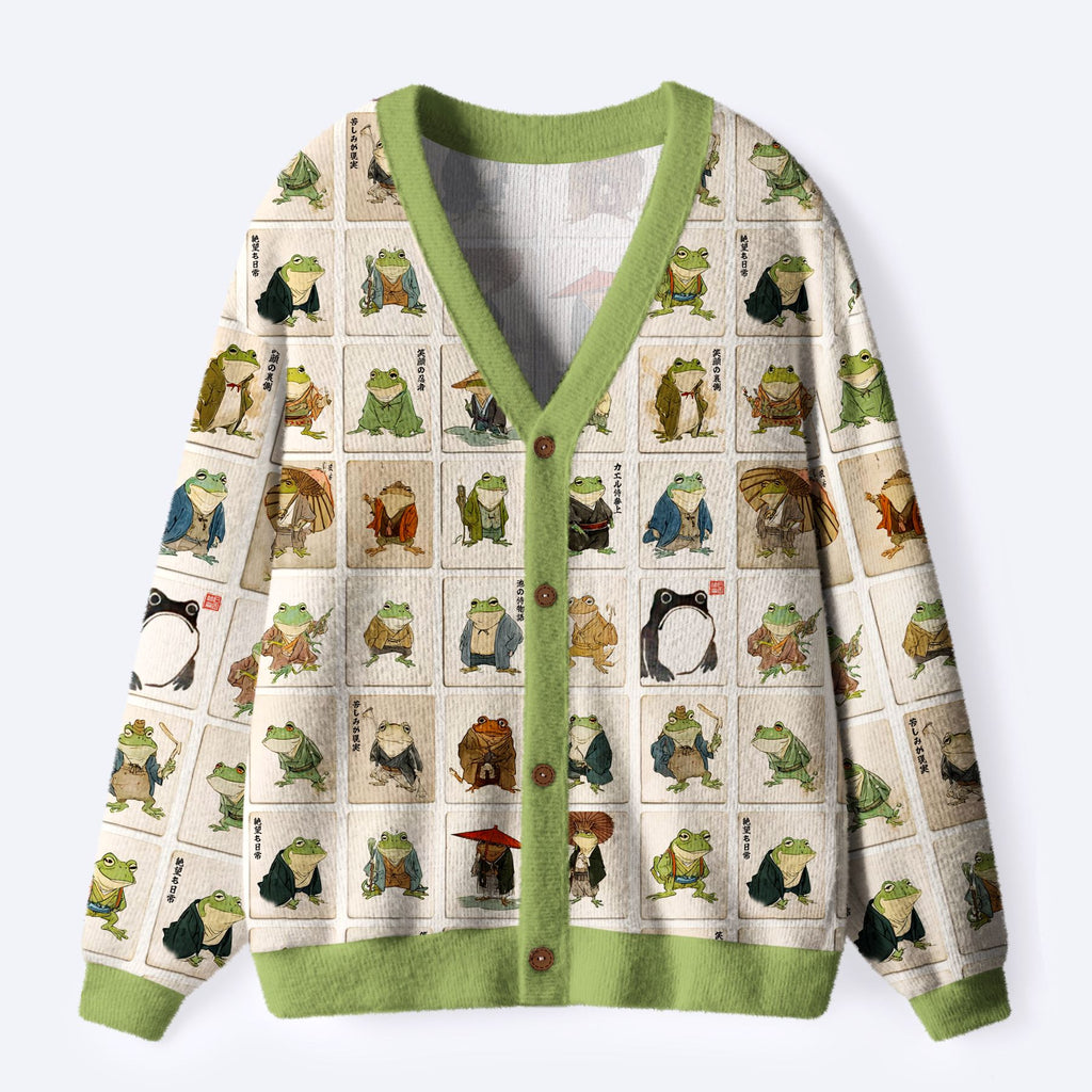 Japanese Samurai Frog Cardigan