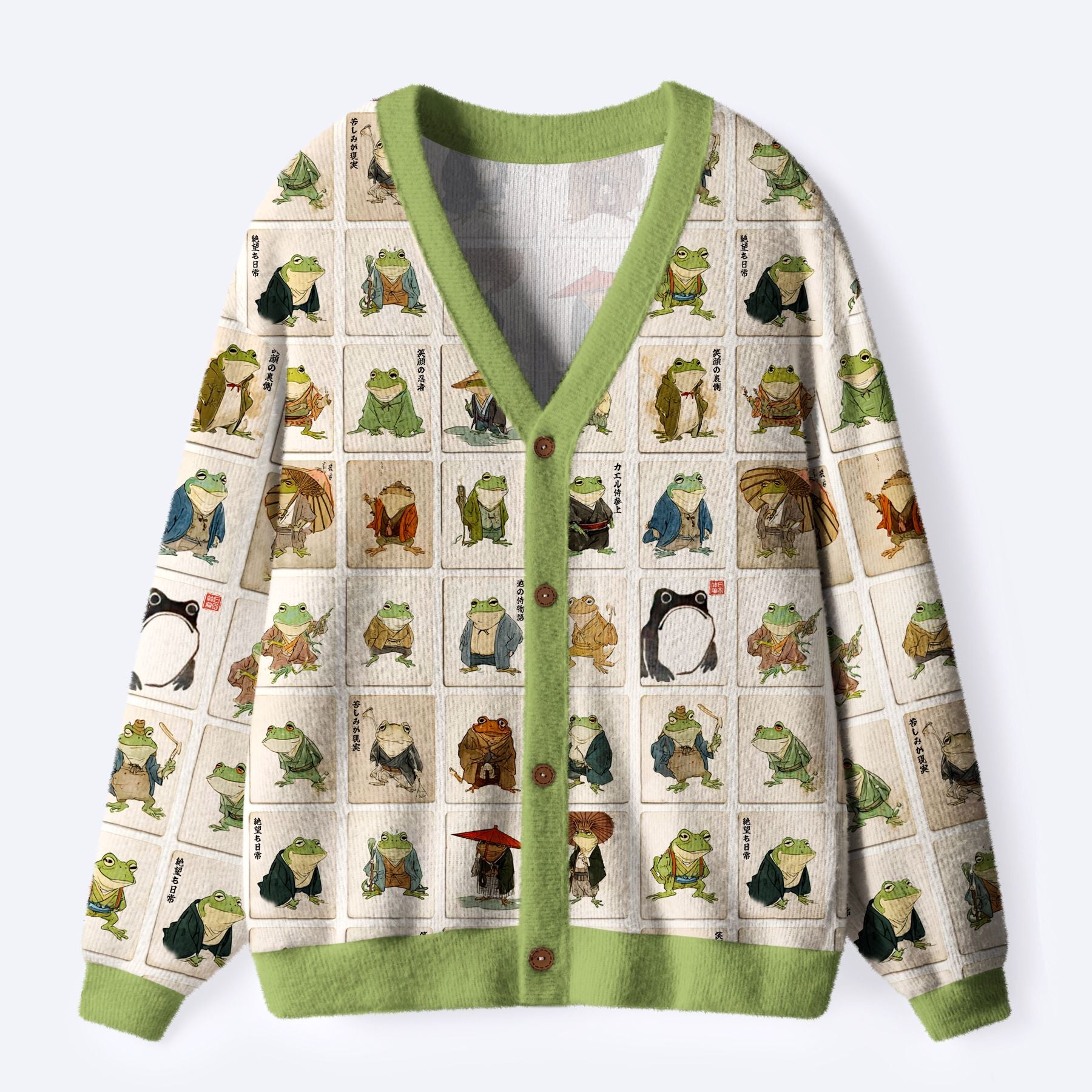 Japanese Samurai Frog Cardigan