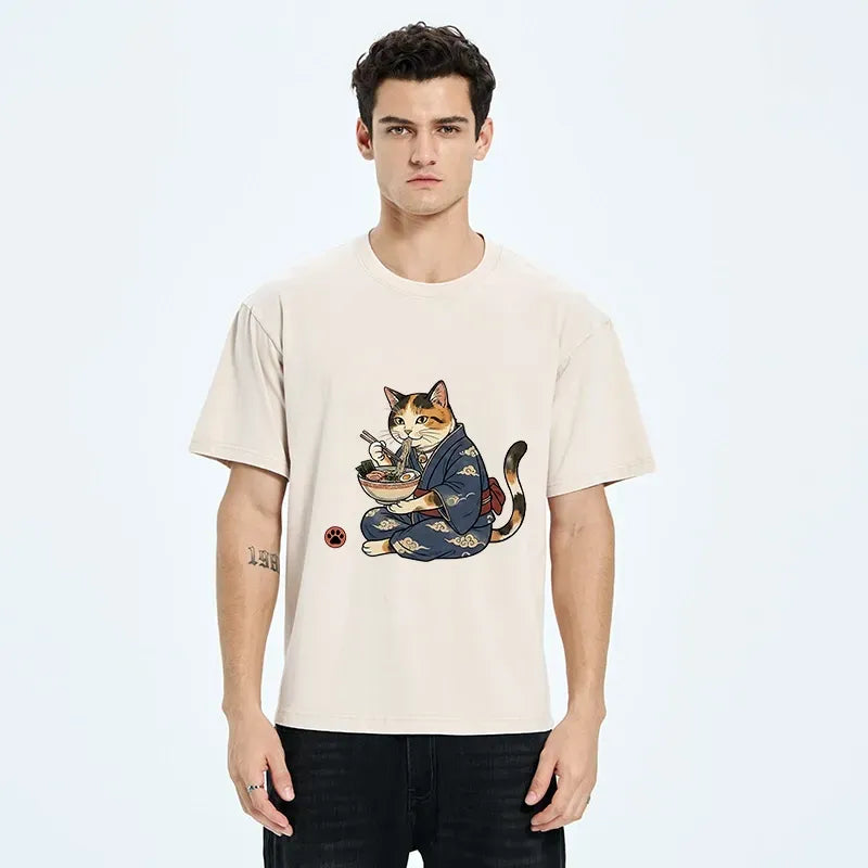 Japanese Cat Lover T-Shirt for Daily Wear