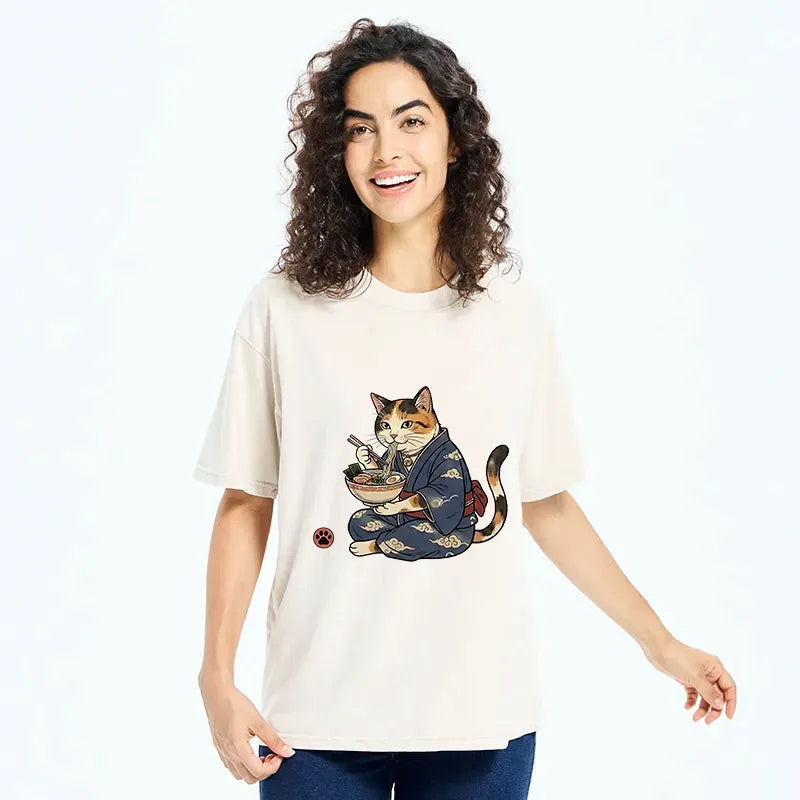 Japanese Cat Lover T-Shirt for Daily Wear
