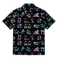 Kyoto-Lion Japanese Elements Combination Black Button-up Shirt
