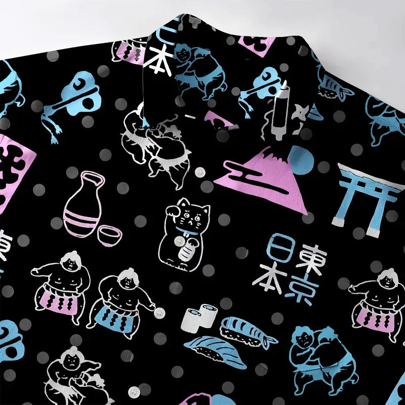Black Japanese Shirt with Free Shipping