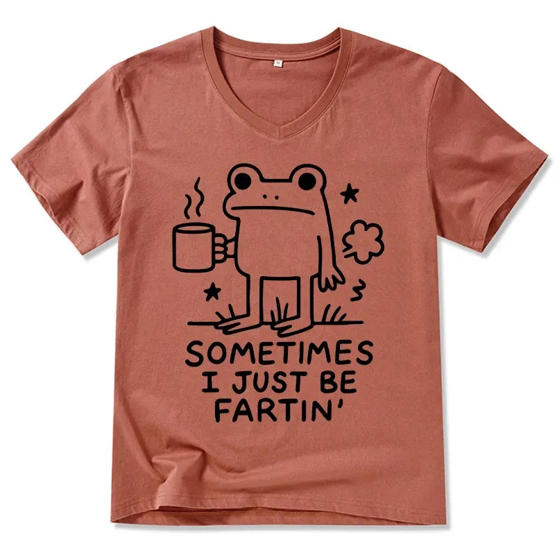 Japanese Unisex Cotton V-Neck T-Shirt