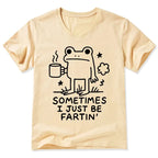 Funny Frog V-Neck T-Shirt for Daily Wear