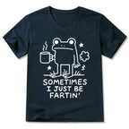 Kyoto-Lion Sometimes A Frog Just Needs To Fart V-Neck Classic T-Shirt