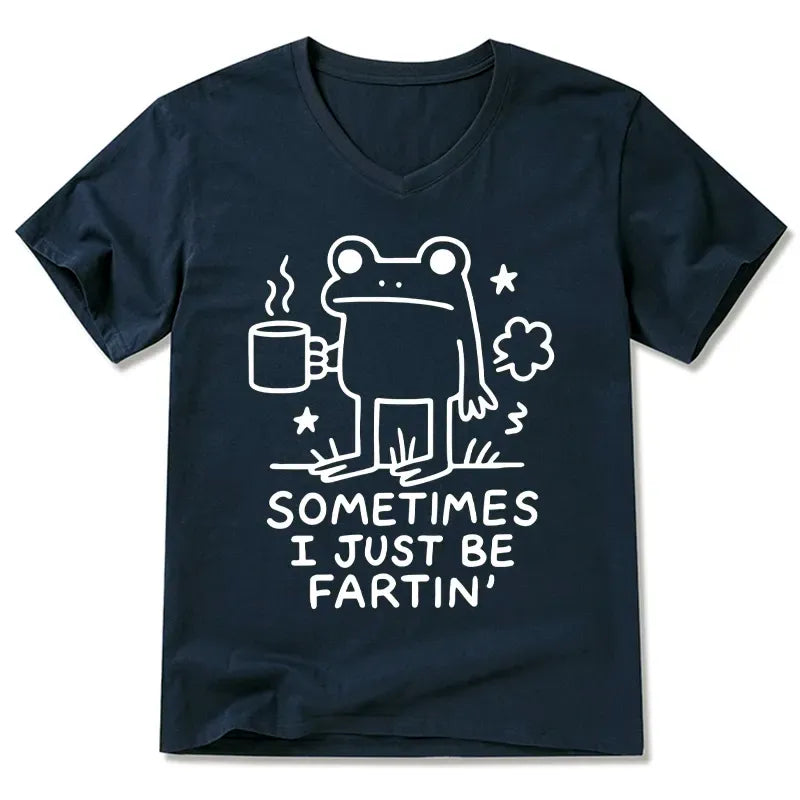 Kyoto-Lion Sometimes A Frog Just Needs To Fart V-Neck Classic T-Shirt