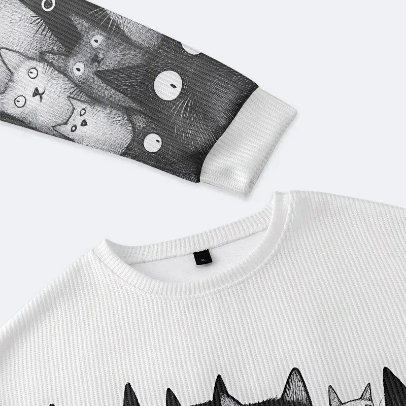 funny christmas ugly sweatshirt for cat lovers