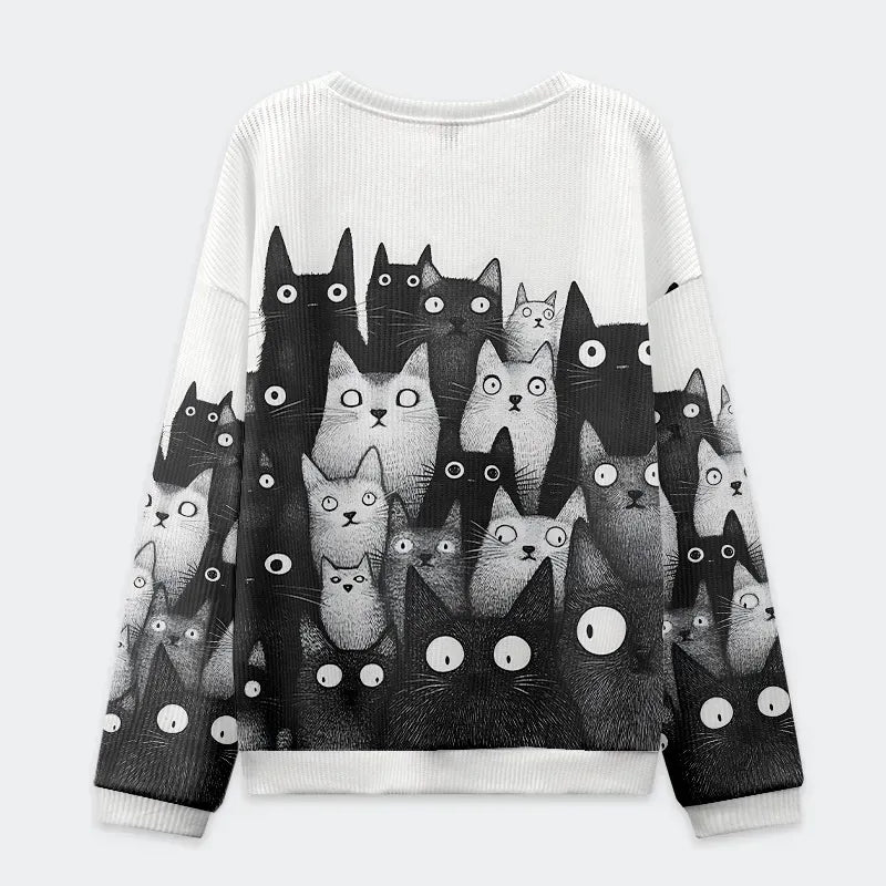 vintage unisex cat sweatshirt for christmas party