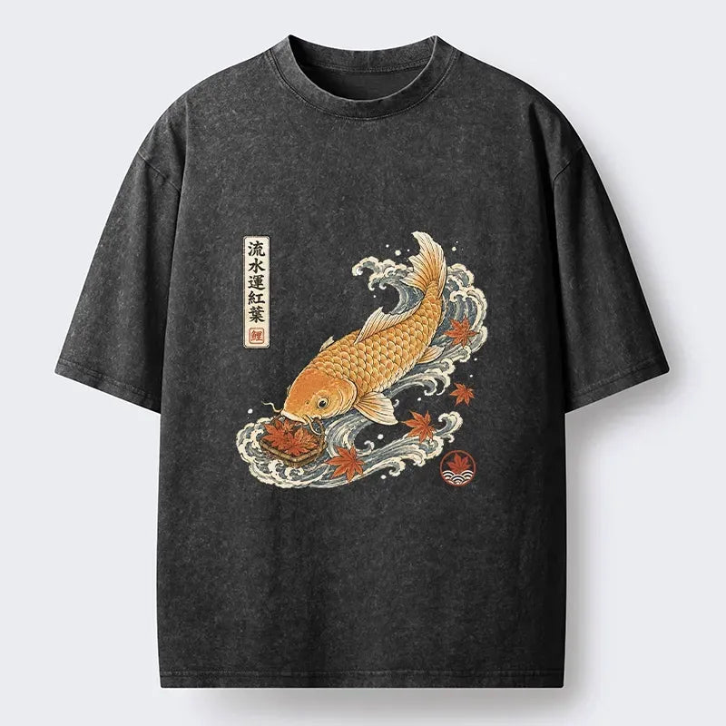 Ukiyo-e Maple Leaf T-Shirt Trendy Gift
