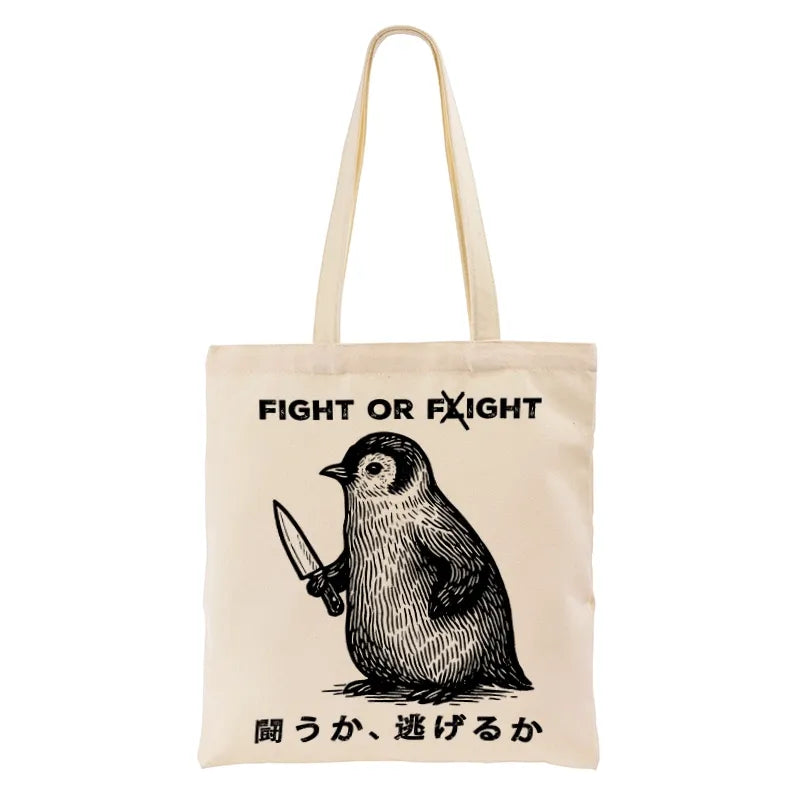 Kyoto-Lion Funny Fight Or Flight Tote Bag